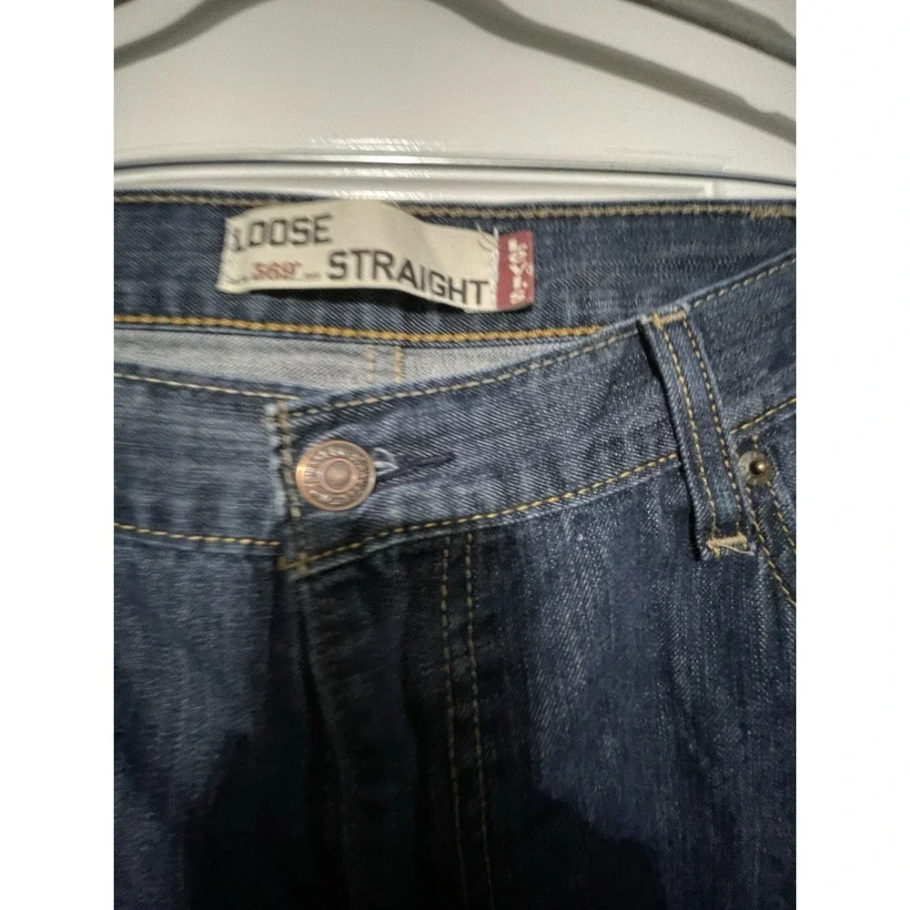Levi's 569 Men's Blue Denim Jean Shorts Medium Wash Loose Fit 5-Pocket Button